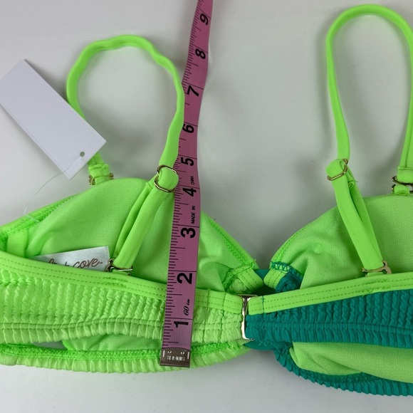 Salt + Cove Bikini Top Juniors Size XS Green Colorblock NWT - Picture 5 of 8